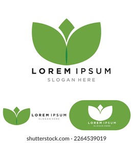 Leaf green logo and symbol vector template
