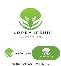 Leaf green logo and symbol vector template