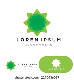 Leaf green logo and symbol vector template