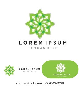 Leaf green logo and symbol vector template