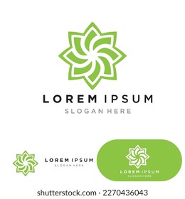 Leaf green logo and symbol vector template