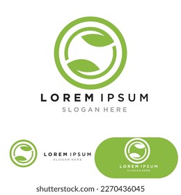 Leaf green logo and symbol vector template