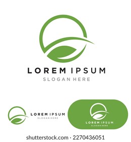 Leaf green logo and symbol vector template