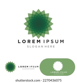 Leaf green logo and symbol vector template