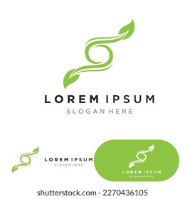 Leaf green logo and symbol vector template