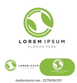 Leaf green logo and symbol vector template