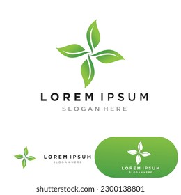 Leaf green logo and symbol vector template