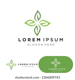 Leaf green logo and symbol vector template