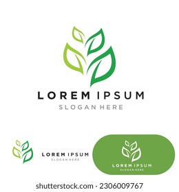 Leaf green logo and symbol vector template