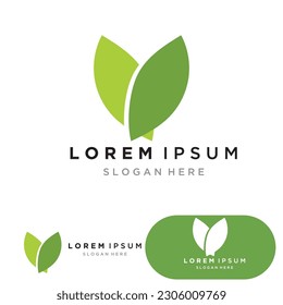 Leaf-grünes Logo und Symbol, Vektorvorlage