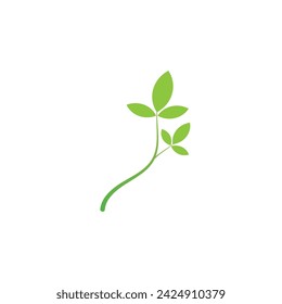 Plantilla de vector de logotipo y símbolo verde de hoja