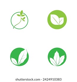 Leaf green logo and symbol vector template
