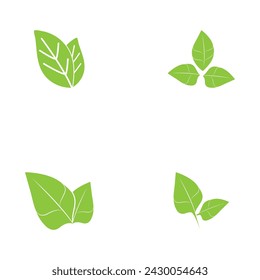 Leaf green logo and symbol vector template