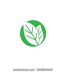 Leaf green logo and symbol vector template