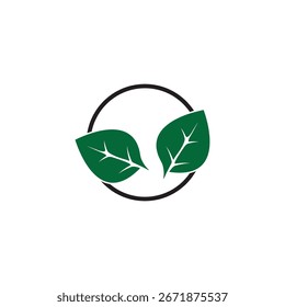 Leaf green logo and symbol vector template