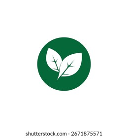 Logotipo verde folha e modelo de vetor de símbolo