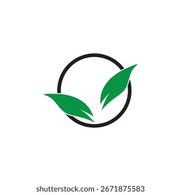 Leaf green logo and symbol vector template