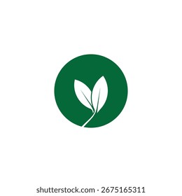 Leaf green logo and symbol vector template