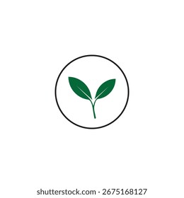 Logotipo verde de la hoja y Plantilla del Vector del símbolo