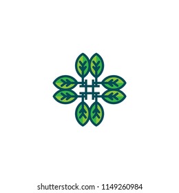 leaf green logo template