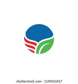 leaf green logo template