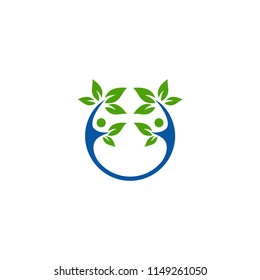 leaf green logo template
