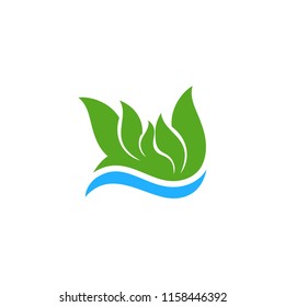 leaf green logo template