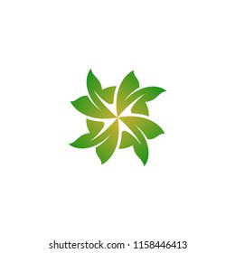 leaf green logo template