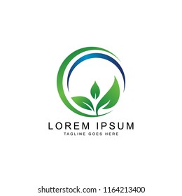 leaf and green logo template