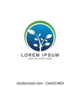 leaf and green logo template