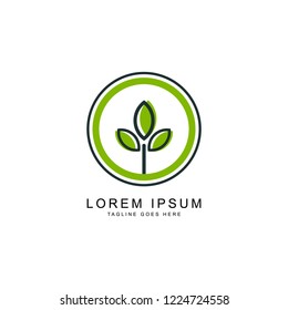 leaf green logo template