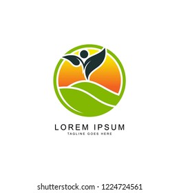 leaf green logo template