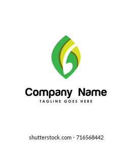leaf green logo template