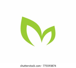 leaf green logo vector. symbol nature on white background