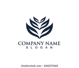 leaf green nature black logo and symbol template Vector 
