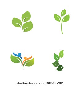 Vector de elemento ecológico de la naturaleza verde hoja