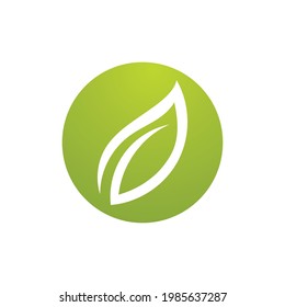 Vector de elemento ecológico de la naturaleza verde hoja