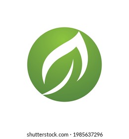 Vector de elemento ecológico de la naturaleza verde hoja