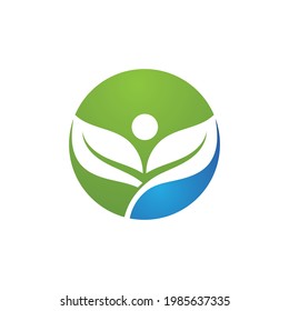 Vector de elemento ecológico de la naturaleza verde hoja