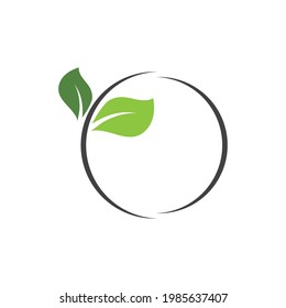 Vector de elemento ecológico de la naturaleza verde hoja