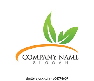 Leaf green nature logo concept