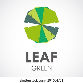 Leaf green nature logo element design vector shape icon symbol template business abstract company