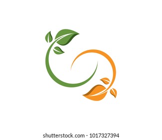 leaf green nature logo and symbol template Vector 
