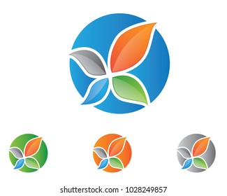 leaf green nature logo and symbol template Vector 
