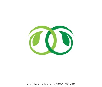  leaf green nature logo and symbol template Vector 
