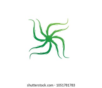  leaf green nature logo and symbol template Vector 

