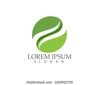 leaf green nature logo and symbol template Vector 
