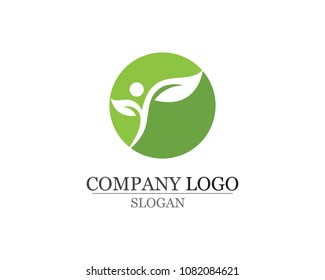 leaf green nature logo and symbol template Vector 

