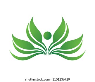 leaf green nature logo and symbol template 

