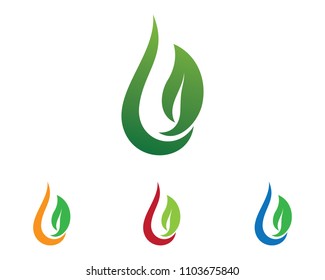 leaf green nature logo and symbol template Vector 

